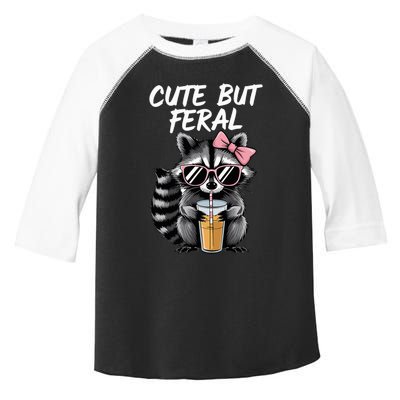 Cute But Feral Raccoon Toddler Fine Jersey T-Shirt