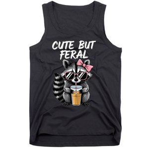 Cute But Feral Raccoon Tank Top