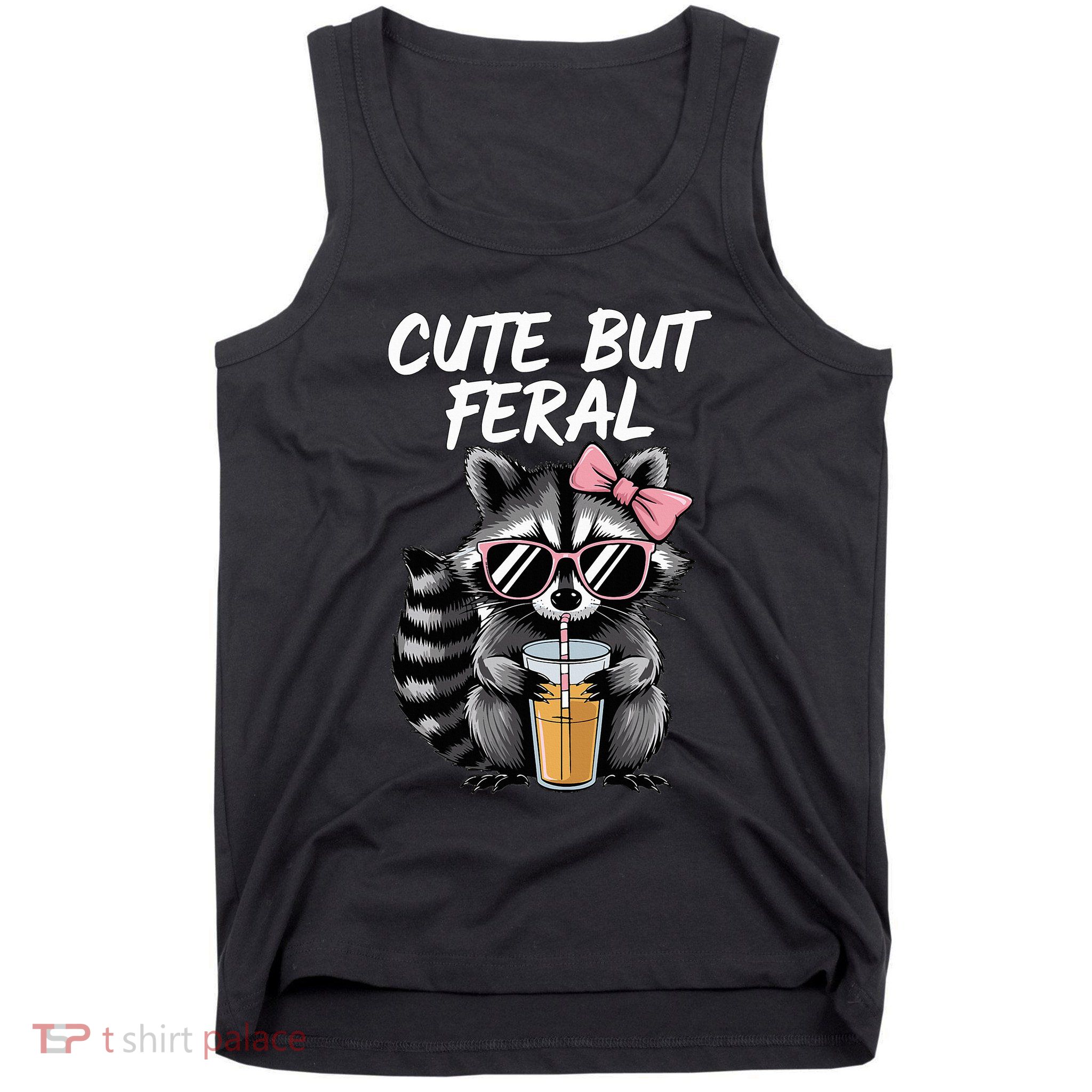 Cute But Feral Raccoon Tank Top