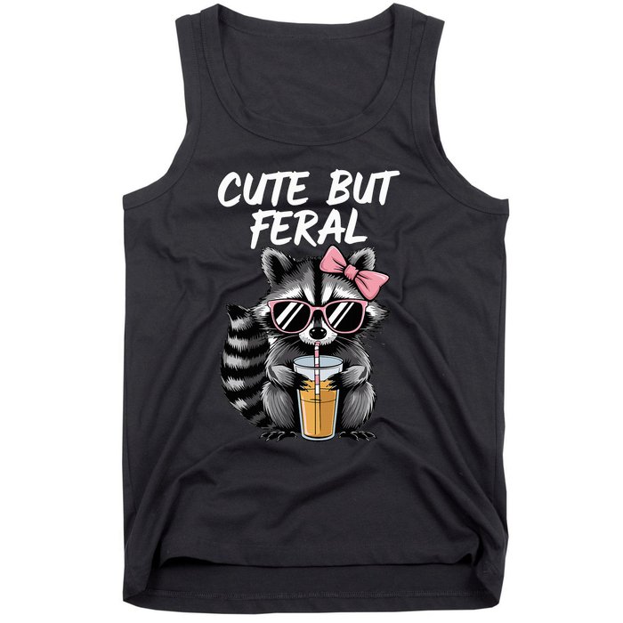 Cute But Feral Raccoon Tank Top