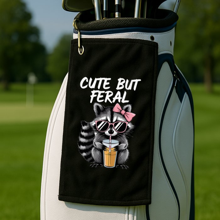 Cute But Feral Raccoon Golf Towel