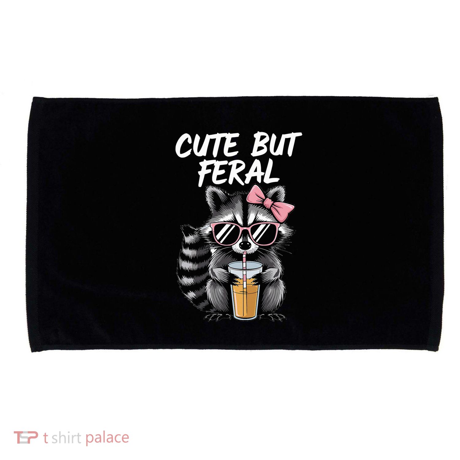 Cute But Feral Raccoon Microfiber Hand Towel