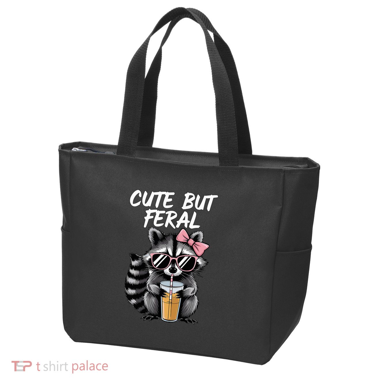 Cute But Feral Raccoon Zip Tote Bag
