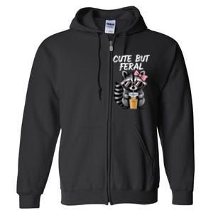 Cute But Feral Raccoon Full Zip Hoodie