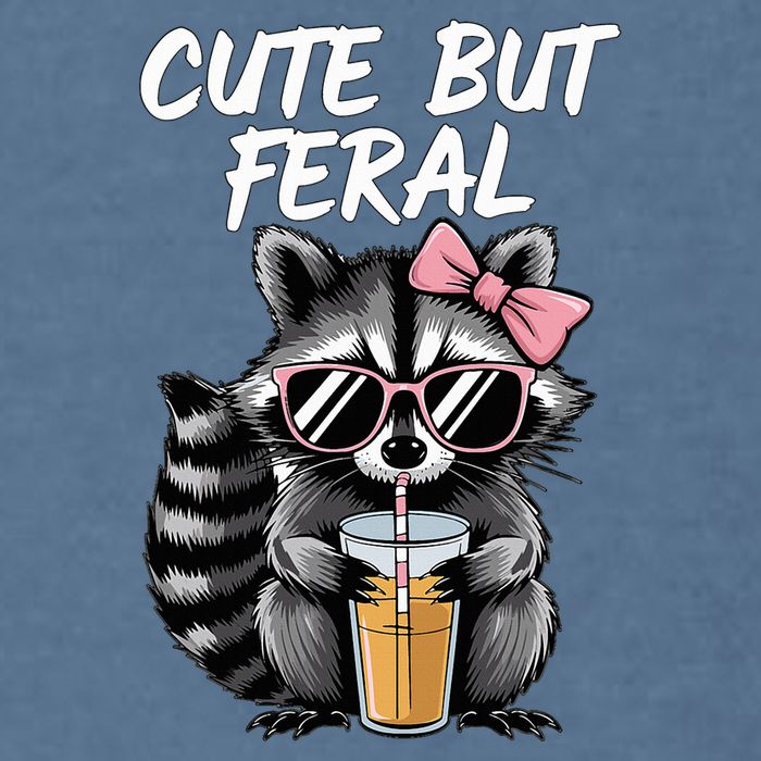 Cute But Feral Raccoon Garment-Dyed Sweatshirt