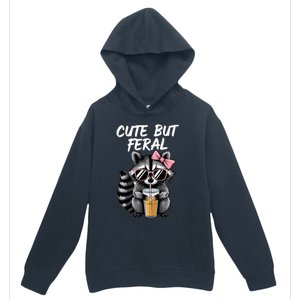 Cute But Feral Raccoon Urban Pullover Hoodie