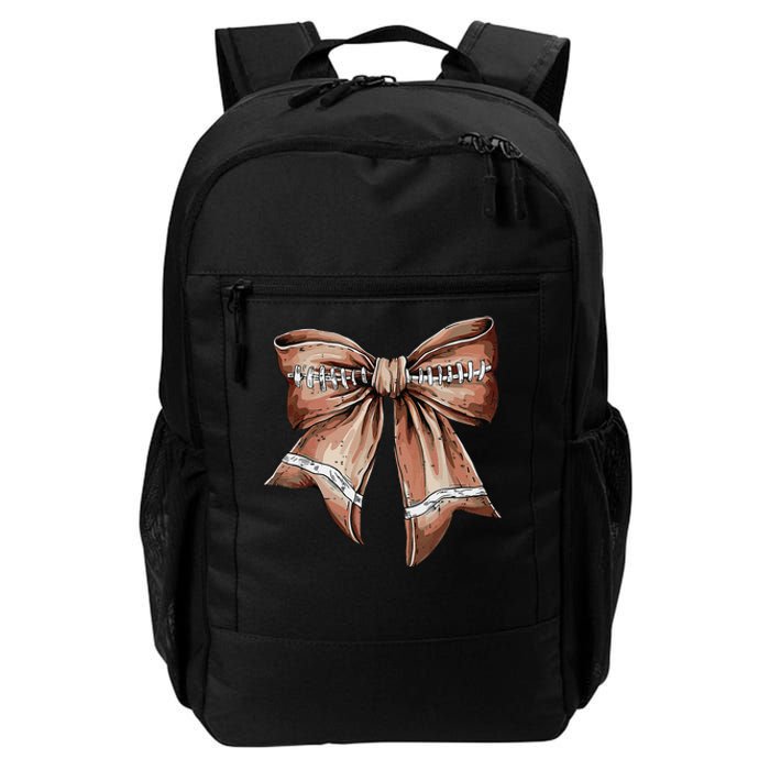 Coquette Bow Funny Football Lover Game Day Football Mom Life Gift Daily Commute Backpack