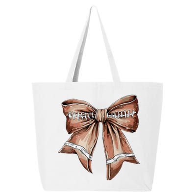 Coquette Bow Funny Football Lover Game Day Football Mom Life Gift 25L Jumbo Tote