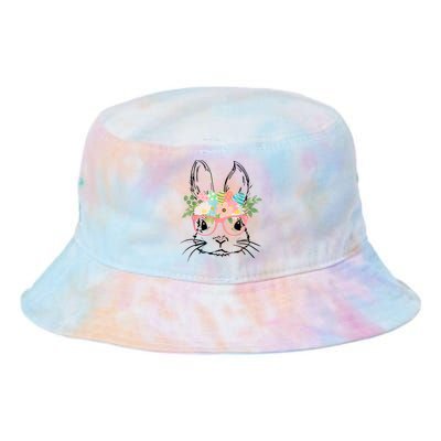 Cute Bunny Face With Pink Glasses Wo Girl Kid Easter Tie Dye Newport Bucket Hat