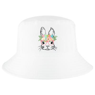 Cute Bunny Face With Pink Glasses Wo Girl Kid Easter Cool Comfort Performance Bucket Hat