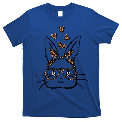 Cute Bunny Face With Leopard Sunglasses Bubblegum Easter Day Funny Gift T-Shirt