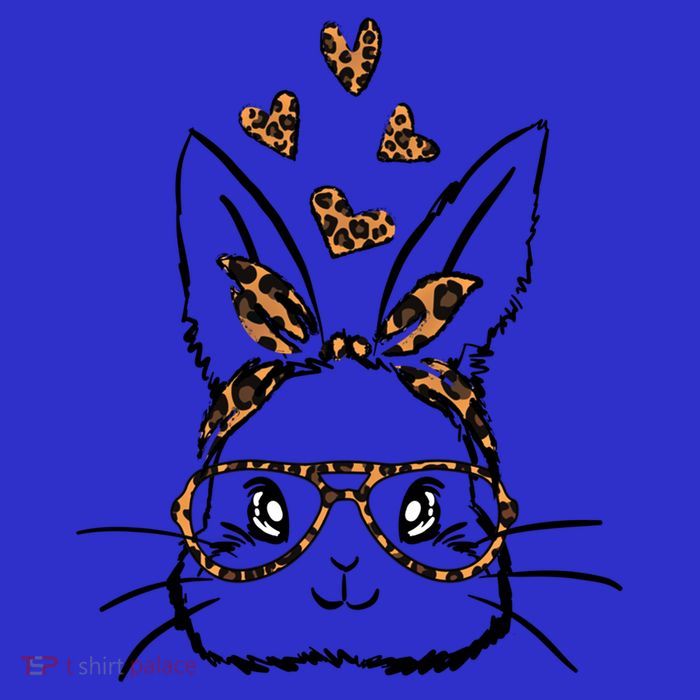 Cute Bunny Face With Leopard Sunglasses Bubblegum Easter Day Funny Gift T-Shirt