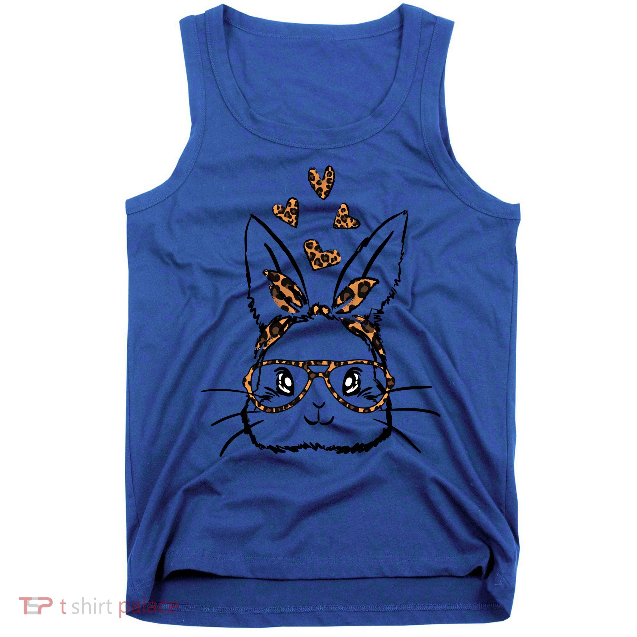 Cute Bunny Face With Leopard Sunglasses Bubblegum Easter Day Funny Gift Tank Top