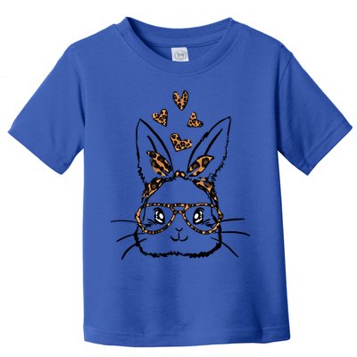 Cute Bunny Face With Leopard Sunglasses Bubblegum Easter Day Funny Gift Toddler T-Shirt