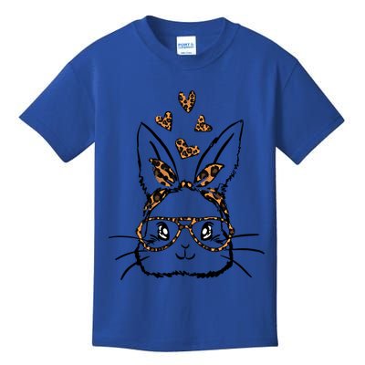 Cute Bunny Face With Leopard Sunglasses Bubblegum Easter Day Funny Gift Kids T-Shirt