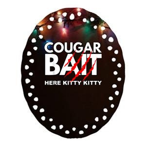 Cougar Bait Funny Halloween Costume Older Woman Younger Man Ceramic Oval Ornament