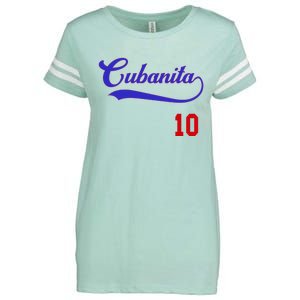 Cubanita Baseball Flag Souvenir Cubana Cuba Women Girl Enza Ladies Jersey Football T-Shirt