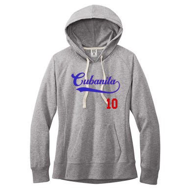 Cubanita Baseball Flag Souvenir Cubana Cuba Women Girl Women's Fleece Hoodie