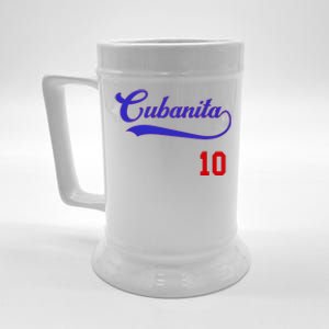 Cubanita Baseball Flag Souvenir Cubana Cuba Women Girl Beer Stein