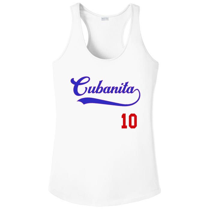 Cubanita Baseball Flag Souvenir Cubana Cuba Women Girl Ladies PosiCharge Competitor Racerback Tank