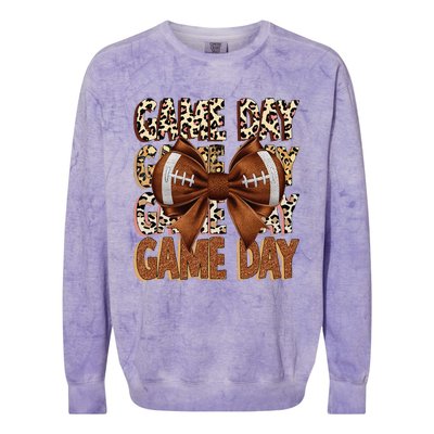 Coquette Bow Football Season Game Day Gift Colorblast Crewneck Sweatshirt