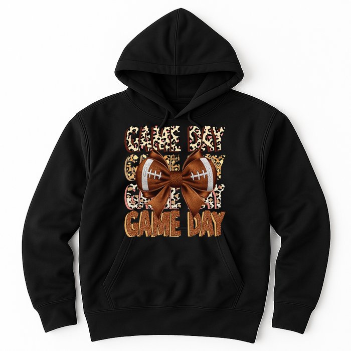 Coquette Bow Football Season Game Day Gift Hoodie