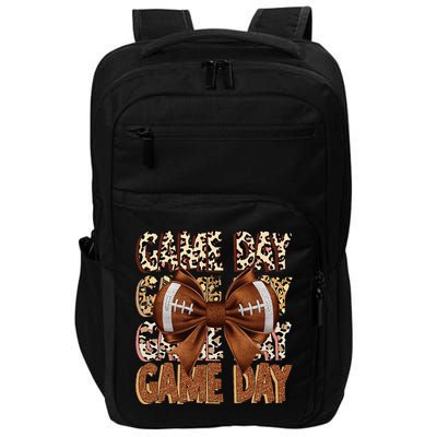 Coquette Bow Football Season Game Day Gift Impact Tech Backpack