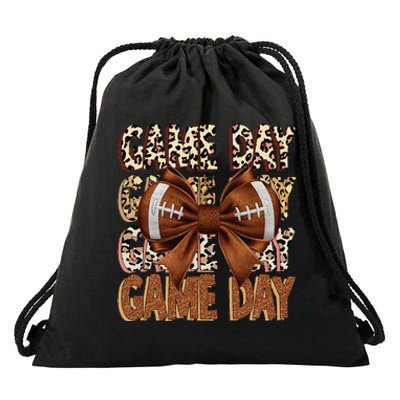 Coquette Bow Football Season Game Day Gift Drawstring Bag