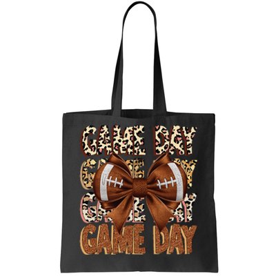 Coquette Bow Football Season Game Day Gift Tote Bag