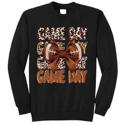 Coquette Bow Football Season Game Day Gift Tall Sweatshirt