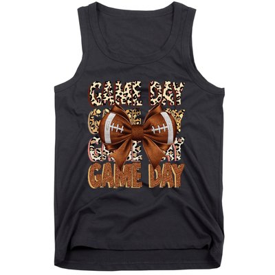 Coquette Bow Football Season Game Day Gift Tank Top