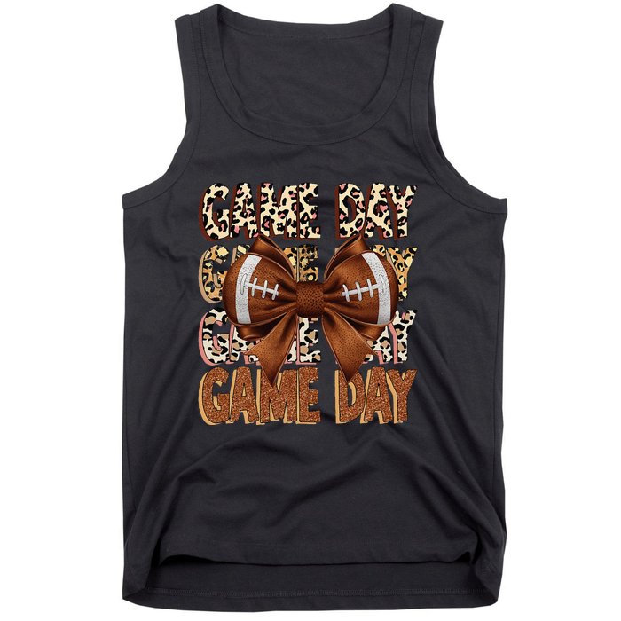 Coquette Bow Football Season Game Day Gift Tank Top