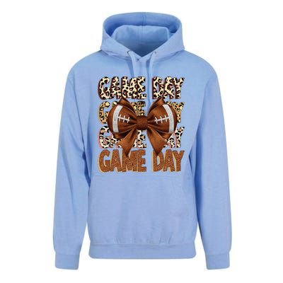 Coquette Bow Football Season Game Day Gift Unisex Surf Hoodie