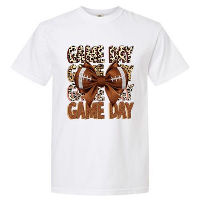 Coquette Bow Football Season Game Day Gift Garment-Dyed Heavyweight T-Shirt