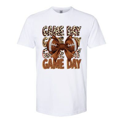 Coquette Bow Football Season Game Day Gift Softstyle CVC T-Shirt