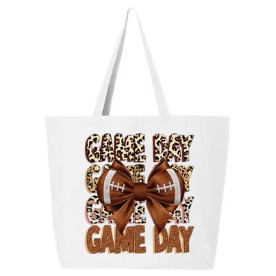 Coquette Bow Football Season Game Day Gift 25L Jumbo Tote