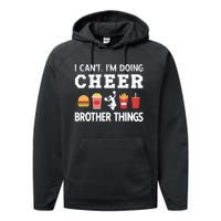 Cheer Bro Funny Cheerleading Brother Of A Cheerleader Performance Fleece Hoodie