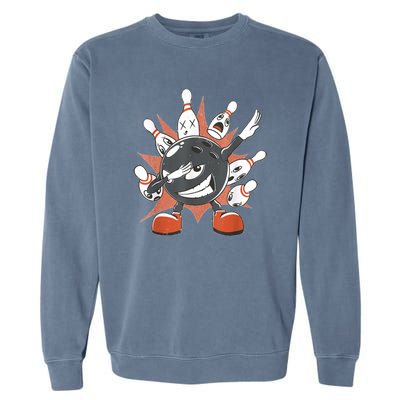 Cool Bowling For Men Women Spare Strike Bowler Coach Dabbing Garment-Dyed Sweatshirt