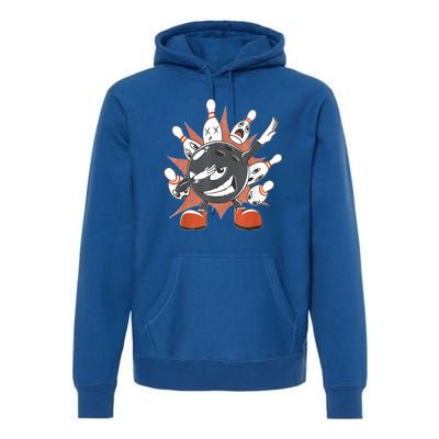 Cool Bowling For Men Women Spare Strike Bowler Coach Dabbing Premium Hoodie