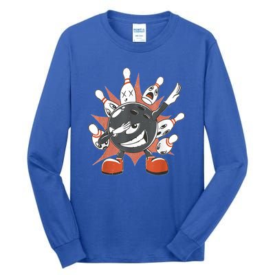 Cool Bowling For Men Women Spare Strike Bowler Coach Dabbing Tall Long Sleeve T-Shirt