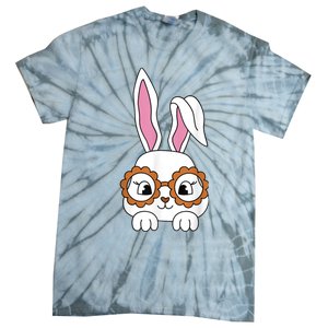 Cute Bunny Face Tie Dye Glasses Easter Day Girl Wo Teens Tie-Dye T-Shirt