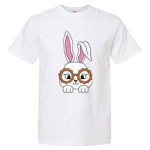 Cute Bunny Face Tie Dye Glasses Easter Day Girl Wo Teens Garment-Dyed Heavyweight T-Shirt