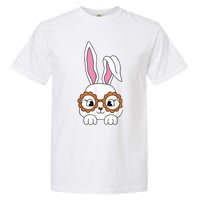 Cute Bunny Face Tie Dye Glasses Easter Day Girl Wo Teens Garment-Dyed Heavyweight T-Shirt