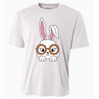 Cute Bunny Face Tie Dye Glasses Easter Day Girl Wo Teens Cooling Performance Crew T-Shirt