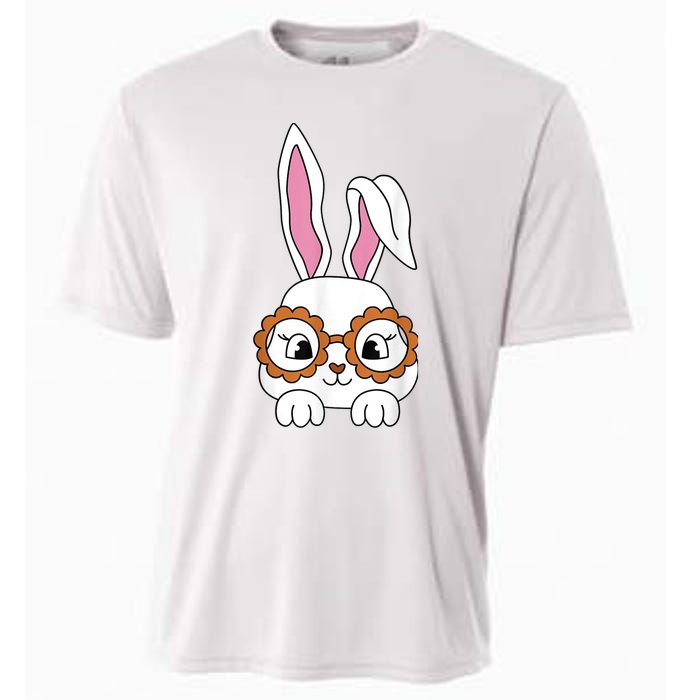 Cute Bunny Face Tie Dye Glasses Easter Day Girl Wo Teens Cooling Performance Crew T-Shirt