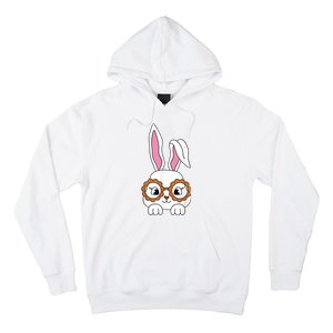 Cute Bunny Face Tie Dye Glasses Easter Day Girl Wo Teens Hoodie