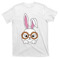 Cute Bunny Face Tie Dye Glasses Easter Day Girl Wo Teens T-Shirt