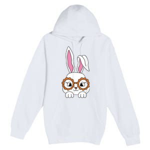 Cute Bunny Face Tie Dye Glasses Easter Day Girl Wo Teens Premium Pullover Hoodie