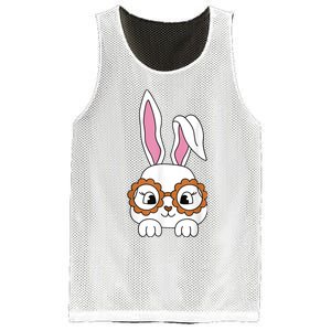 Cute Bunny Face Tie Dye Glasses Easter Day Girl Wo Teens Mesh Reversible Basketball Jersey Tank