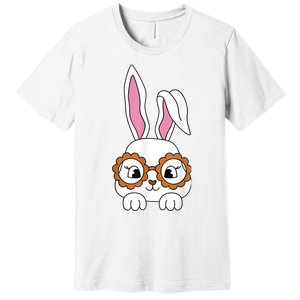 Cute Bunny Face Tie Dye Glasses Easter Day Girl Wo Teens Premium T-Shirt